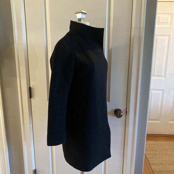 J.‎ CREW Pea Coat Womens Size 0 Wool Black Zip Jacket Classic Preppy - Picture 5 of 12